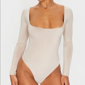 Beige Thong Bodysuit